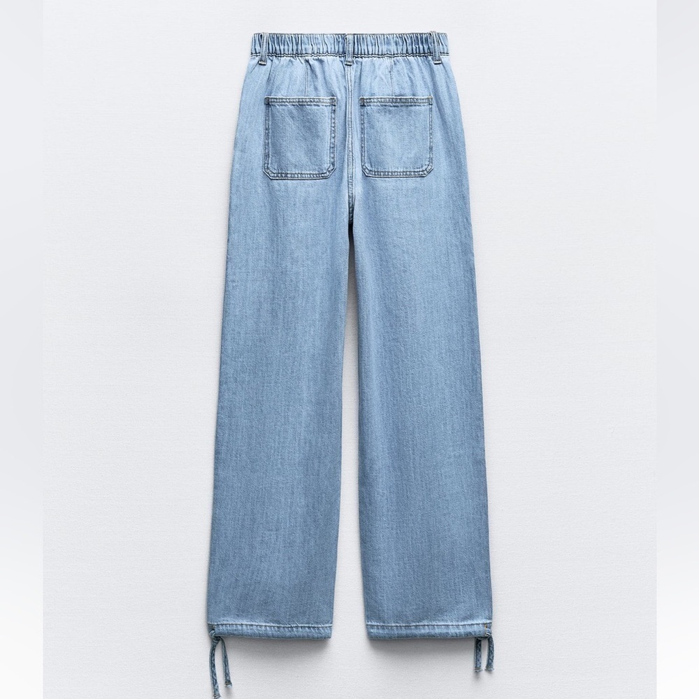 New ZARA High Waist Drawstring Cuff Joggers - Picture 4 of 6